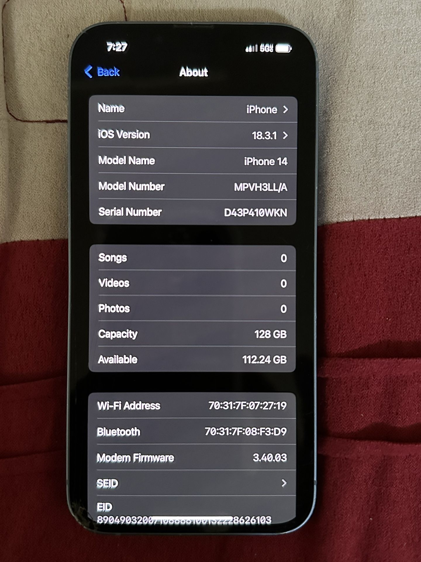 iPhone 14 128gb UNLOCKED $200 OBO