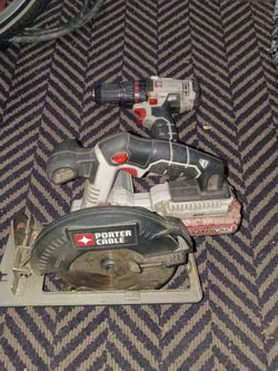 Porter-Cable saw and drill with battery