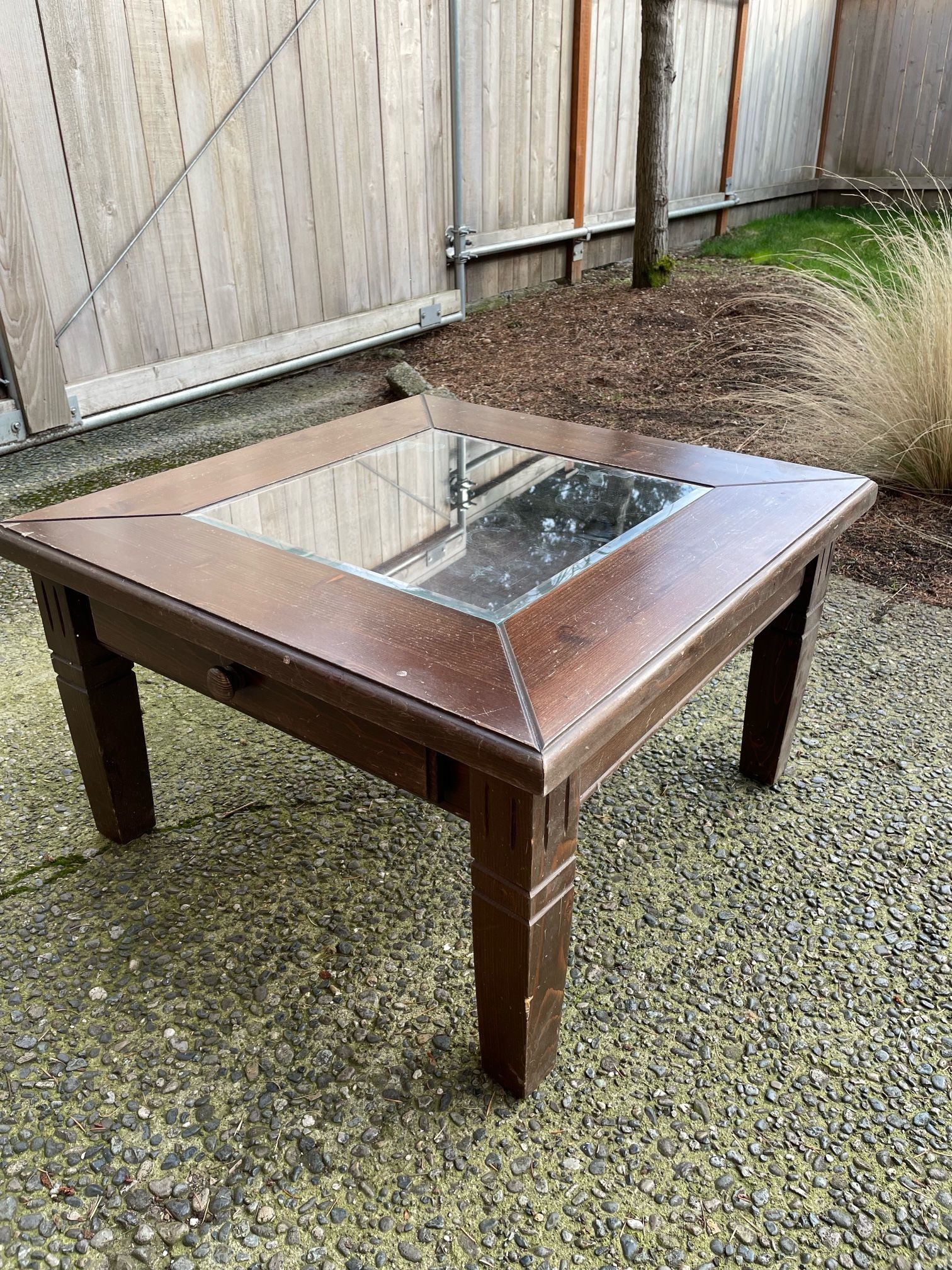 Coffee Table With Drawer And Glass Top