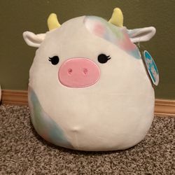 Squishmallow Candess 12” Cow Multi Colored New With Tags Collectable Kellytoy