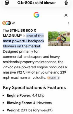 BR 800 Stihl Back Pack Blower