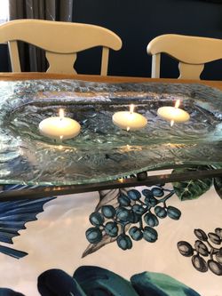 Beautiful Artisan handmade hammered glass table centerpiece With Stand