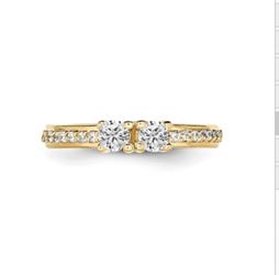 14ky A Diamond 2-Stone Ring Semi-Mount YM2872-2A