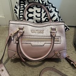 Retro Guess Tote Purse Metallic Pink