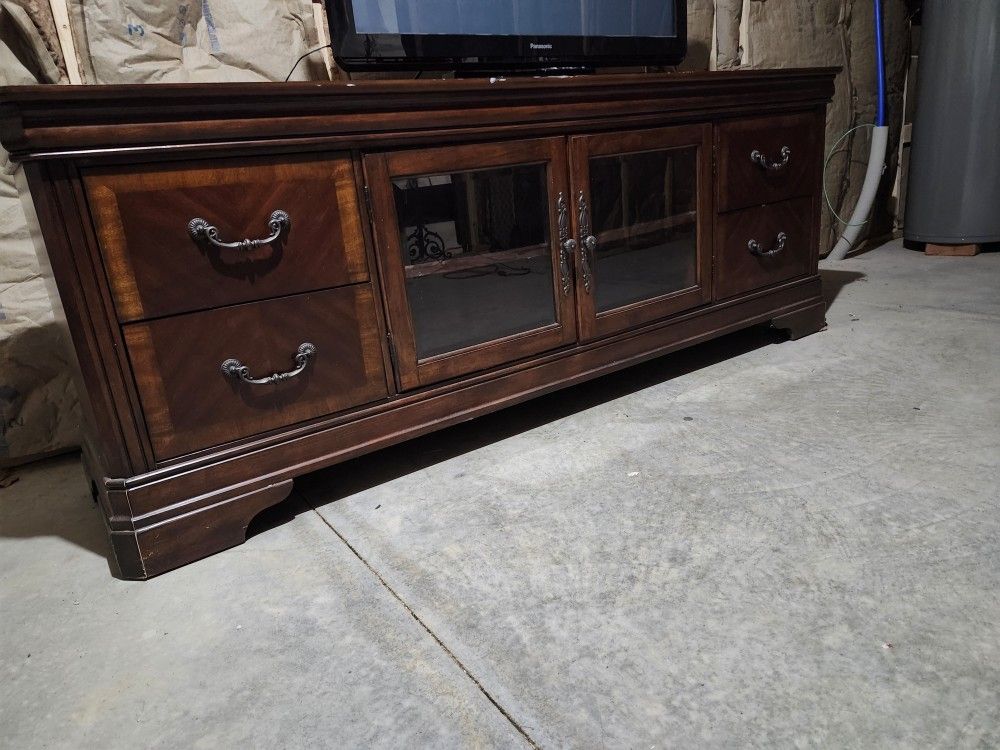 LARGE Wood TV STAND