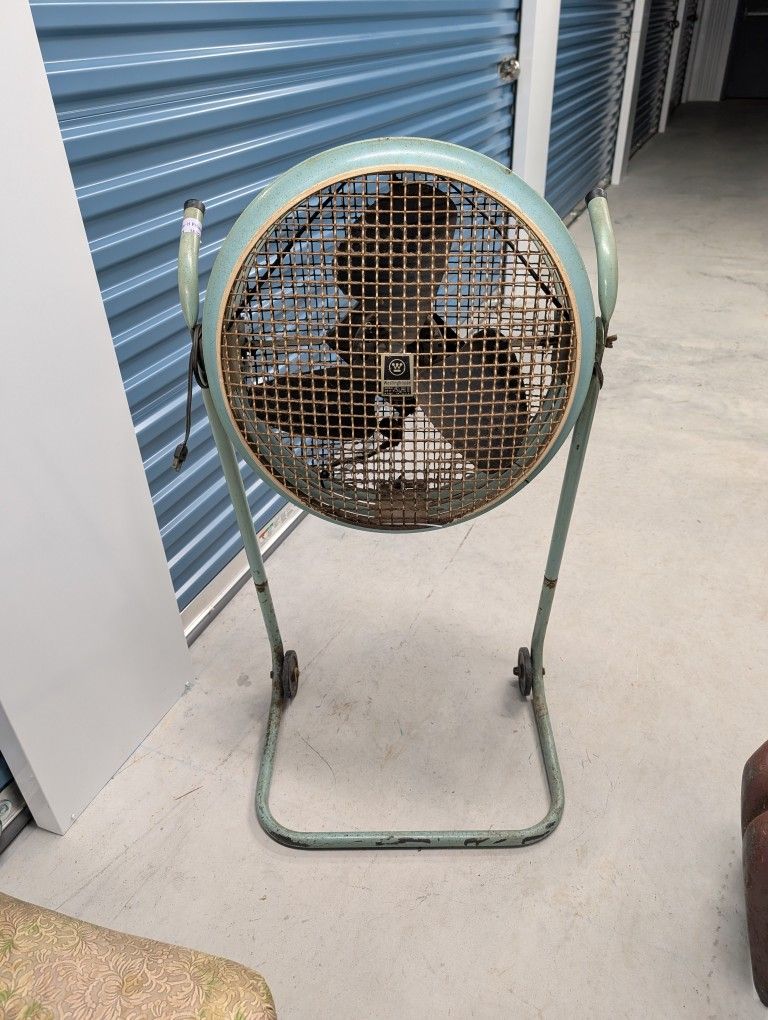 1950's Teal Westinghouse Floor Fan Antique