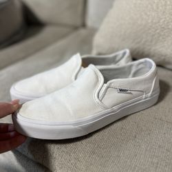White Vans Slip On 