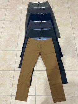 Lot (6) total Dress Pants Chinos J.Crew and Banana Republic Size 32x30