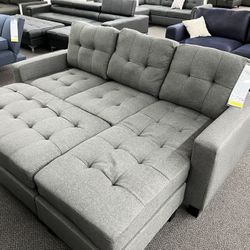 New Reversible Sectional . Grey. 81” X 60”. Free Delivery !