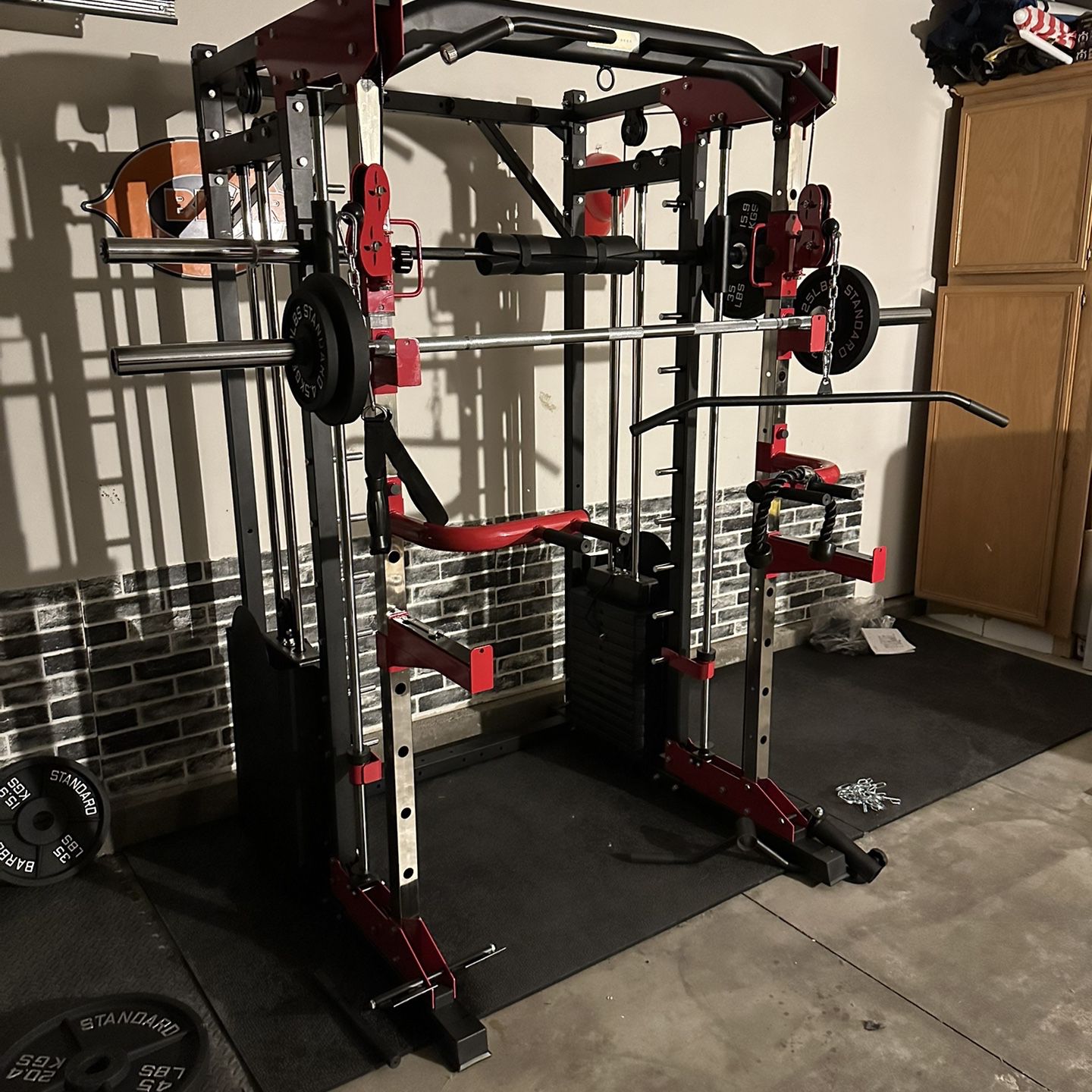 Smith Machine 200 | Adjustable Bench | 245lb Cast Iron Olympic Weights | 7ft Olympic Bar | Fitness | Gym Equipment | FREE DELIVERY/INSTALLATION 🚚 🛠️