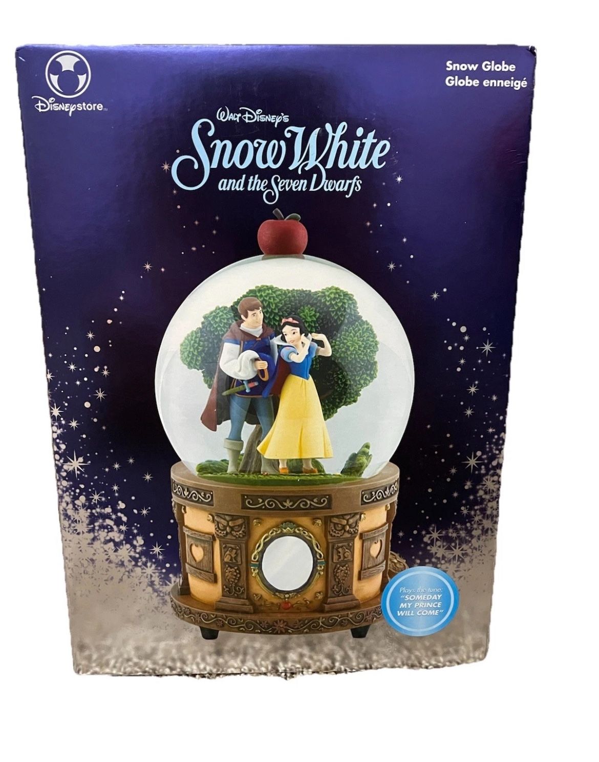 DISNEY PRINCESS SNOW WHITE 11" MUSICAL GLOBE SOMEDAY PRINCE WILL COME BRAND NEW