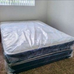 QUEEN Size Mattress With Box Spring set 2PCS // COLCHON Y BOX Queen Bed 