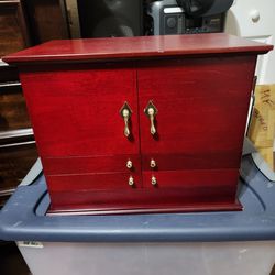 For your ease only red wood jewelry box