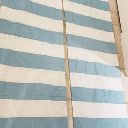 Teal & White Curtains 55in X 9ft 