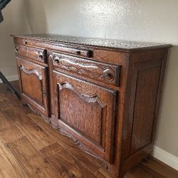 Wood Cabinet, Oak, Antique