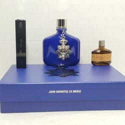 John Varvatos XX Indiglo Men's 3 Piece Cologne Set Spray Splash 4.2 oz Bottle