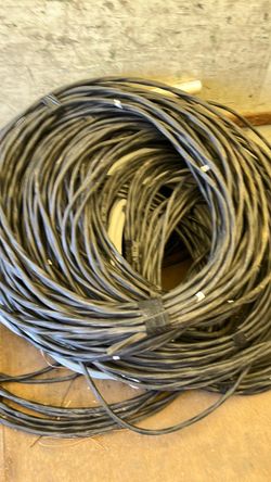 Large Coil of Black Electrical Wire