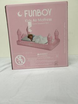 FUNBOY Kids Pink Castle Sleepover Travel Bed & Air Mattress. Perfect for Sleepovers. Includes Carrying Storage Bag