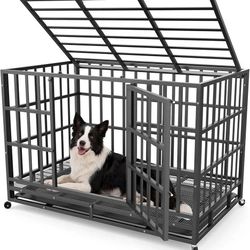 Dog Crate, 42 Inch Heavy Duty Dog Kennel Indestructible Escape-Proof, NEW 