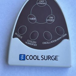 Remote control For Cool Surge SC-100 Portable Air Cooler/Heater *remote only*