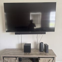 Samsung 75 In With Vizio Soundbar And Tv Mounting Bracket 