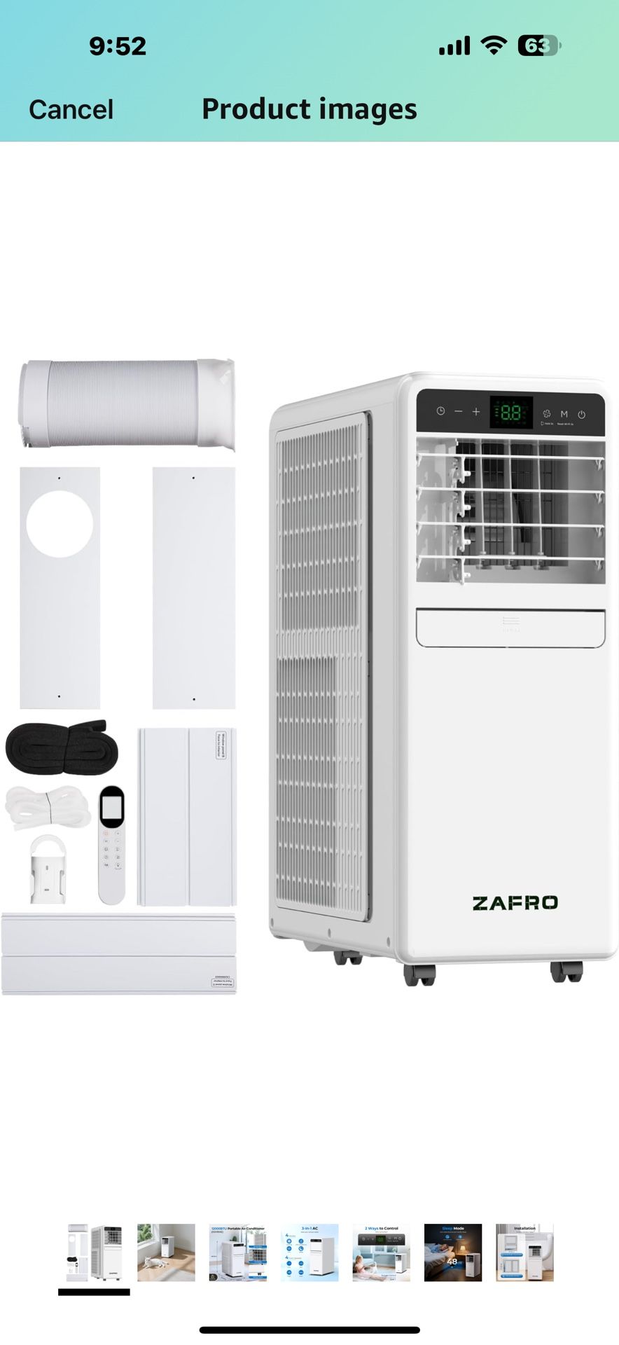 12,000 BTU Portable Air Conditioner, 3-IN-1 Smart AC Unit with Fan/Dehumidifier/Drainage-free Cooling, APP/Voice/Remote/Touch, 48 dB, Sleep Mode, Wind