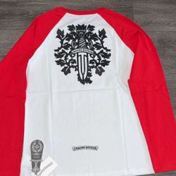 Red and White Chrome Hearts Long Sleeve  