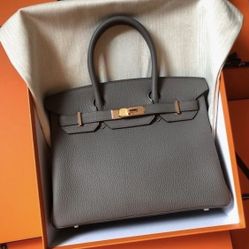 leather Grey bag 