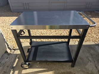 Royal Gourmet - Mobile Outdoor Grill Cart with Double Shelf & Wheel