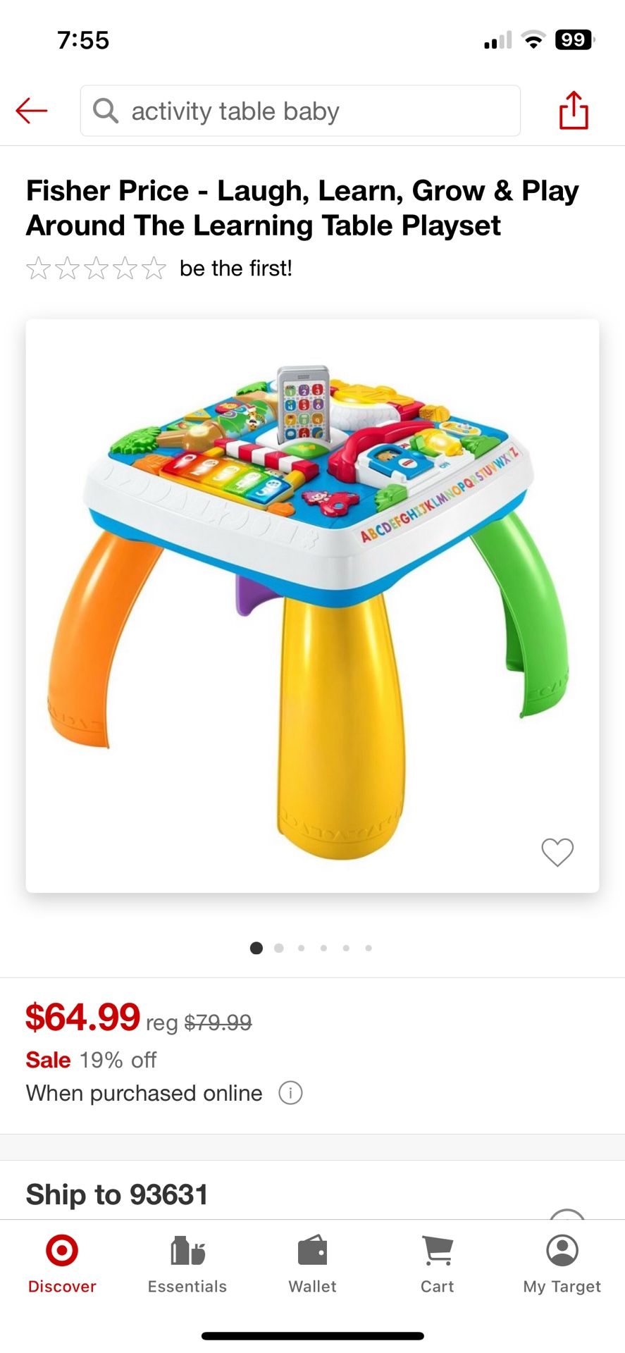 Baby/Toddler Fisher Price Learning Table 
