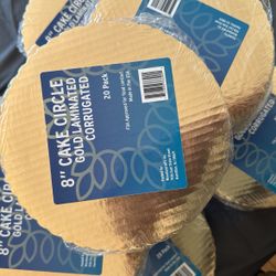 8” Cake Circle Gold Laminated 