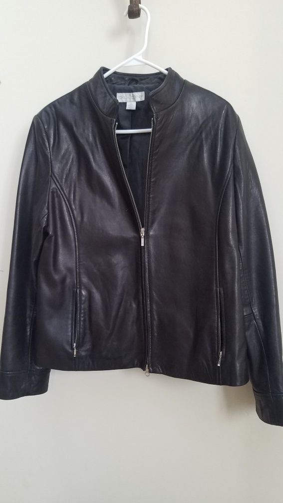 Casual corner brand black leather jacket.
