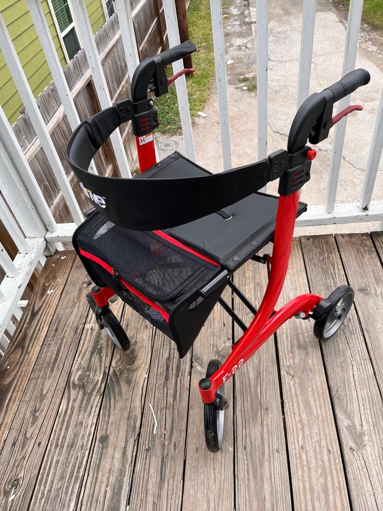 Drive Medical Nitro Rollator Walker Red