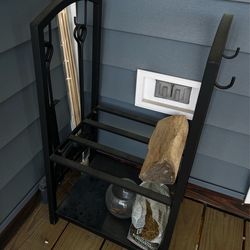 Black Firewood Log Storage Rack Holder