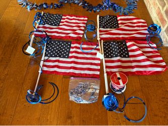 US flags with clip and 4th of July decorations