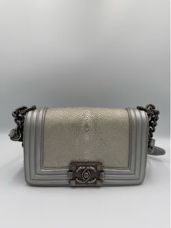 Authentic limited edition chanel silver stingray galuchet