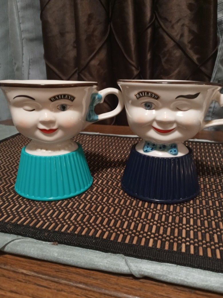 Bailey's Coffee/Tea Cups With Sugar and Creamer dishes