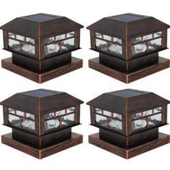 Solar Fence Post Lights - 4PK 