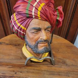 Vtg Bossons Chalkware Wall Art Abdhul 7"3/4 Made In England 