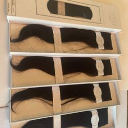 # 1B (Natural Black) Hair weft/weave 100 % Natural Straight Indian Virgin Remy #1B Black Natural, 18” 100 g 