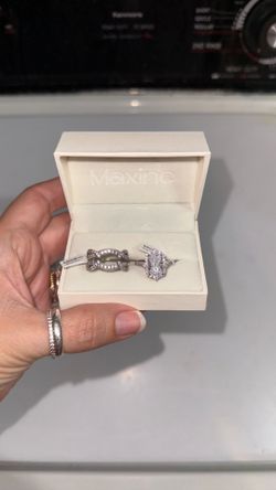 Maxine silver travel wedding set ring size 7