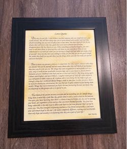 Bob marley love quote professionally frame in a beautiful wooden frame 2.5x25.5