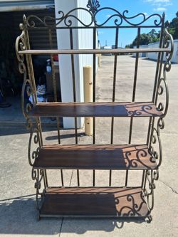 Wrought iron bakers rack
