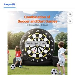 VEVOR Inflatable Soccer Dart Board, over 10 ft High Giant Soccer Dart Board with 9 Kick Balls & Air Pump, 2-Minutes Setup & Storage Bag for Easy Carry