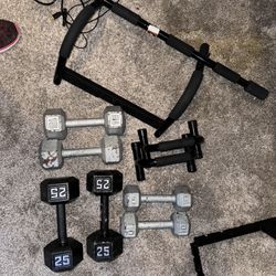 Dumbbells (25s/15s/10s & Push-up Bars And Pull up Bar