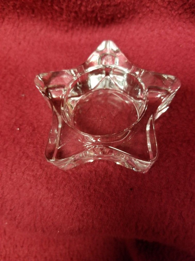 Star Shaped Glass Tealight Holder With 7 Tealights