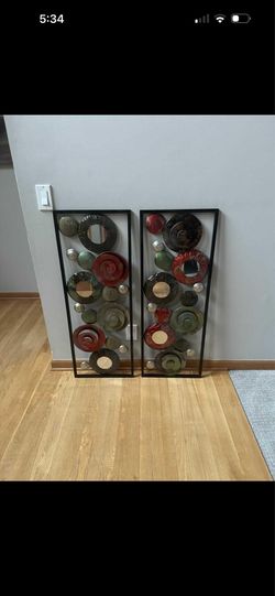 Large Metal Mirror Wall Art Set Of 2