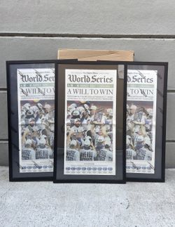 Framed  2025  Dodgers World Series Championship Newspaper