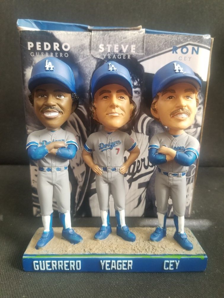 LA Dodgers Pedro Guerrero, Steve Yeager & Ron Cey Tri-MVPs bobblehead