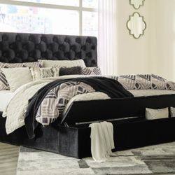 Lindenfield King Black Storage Bed

